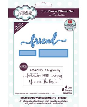 Creative Expressions Sue Wilson Craft Die & Stamp Bold Shadowed Sentiment Friend (CEDSD011) (OUTLET) Creative Expressions Sue Wilson Craft Die & Stamp Bold Shadowed Sentiment Friend (CEDSD011) (OUTLET)