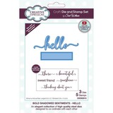 Creative Expressions Sue Wilson Craft Die & Stamp Bold Shadowed Sentiment Hello (CEDSD013) (OUTLET)