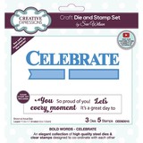 Creative Expressions Sue Wilson Craft Die & Stamp Bold Words Celebrate (CEDSD015) (OUTLET)