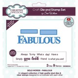 Creative Expressions Sue Wilson Craft Die & Stamp Bold Words Fabulous (CEDSD016) (OUTLET)