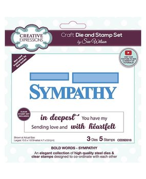 Creative Expressions Sue Wilson Craft Die & Stamp Bold Words Sympathy (CEDSD018) (OUTLET) Creative Expressions Sue Wilson Craft Die & Stamp Bold Words Sympathy (CEDSD018) (OUTLET)