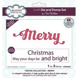 Creative Expressions Sue Wilson Craft Die & Stamp Festive Collection Merry (CEDSD023) (OUTLET)