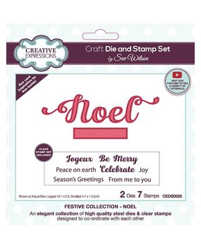 Creative Expressions Sue Wilson Craft Die & Stamp Festive Collection Noel (CEDSD025) (OUTLET)
