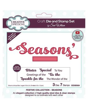 Creative Expressions Sue Wilson Craft Die & Stamp Festive Collection Seasons (CEDSD024) (OUTLET)