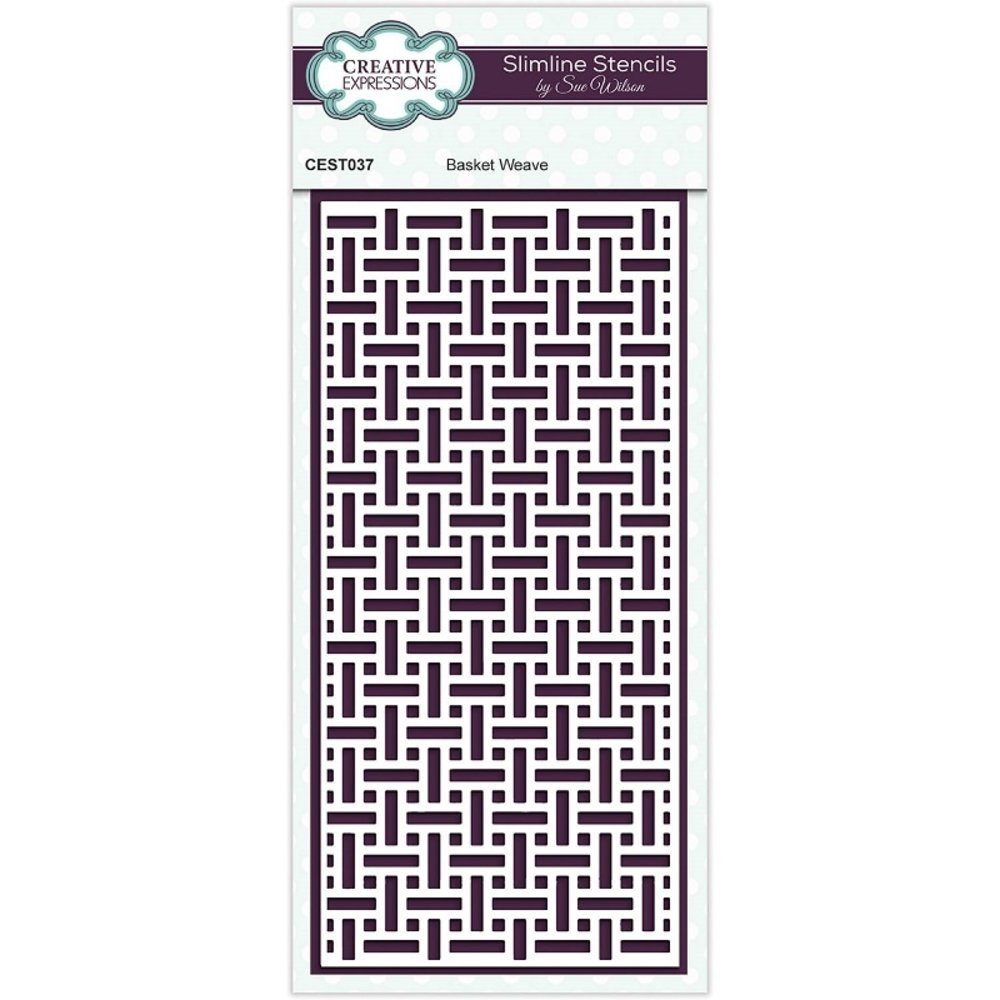 Creative Expressions Sue Wilson Stencil Slimline Basket Weave (CEST037) (OUTLET)