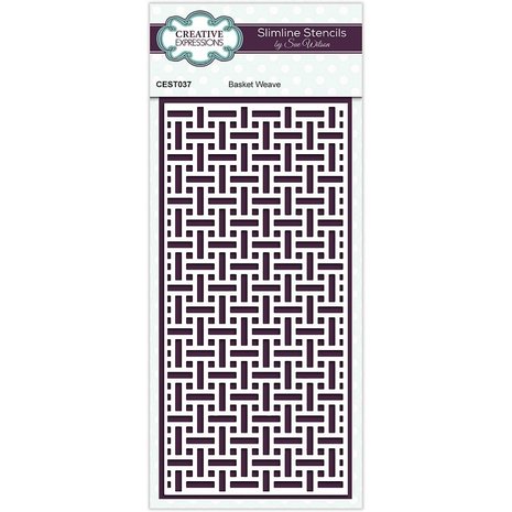 Creative Expressions Sue Wilson Stencil Slimline Basket Weave (CEST037) (OUTLET)