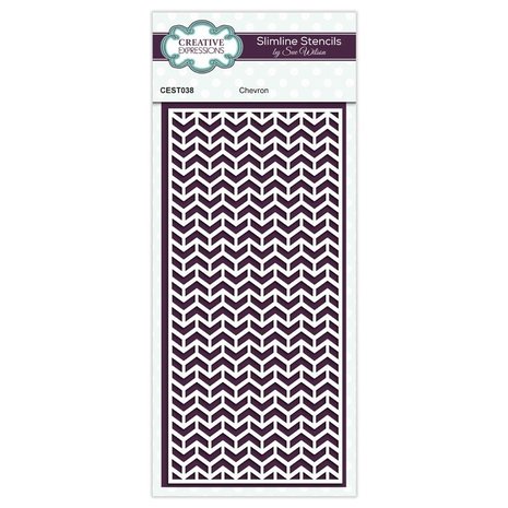 Creative Expressions Sue Wilson Stencil Slimline Chevron (CEST038) (OUTLET)