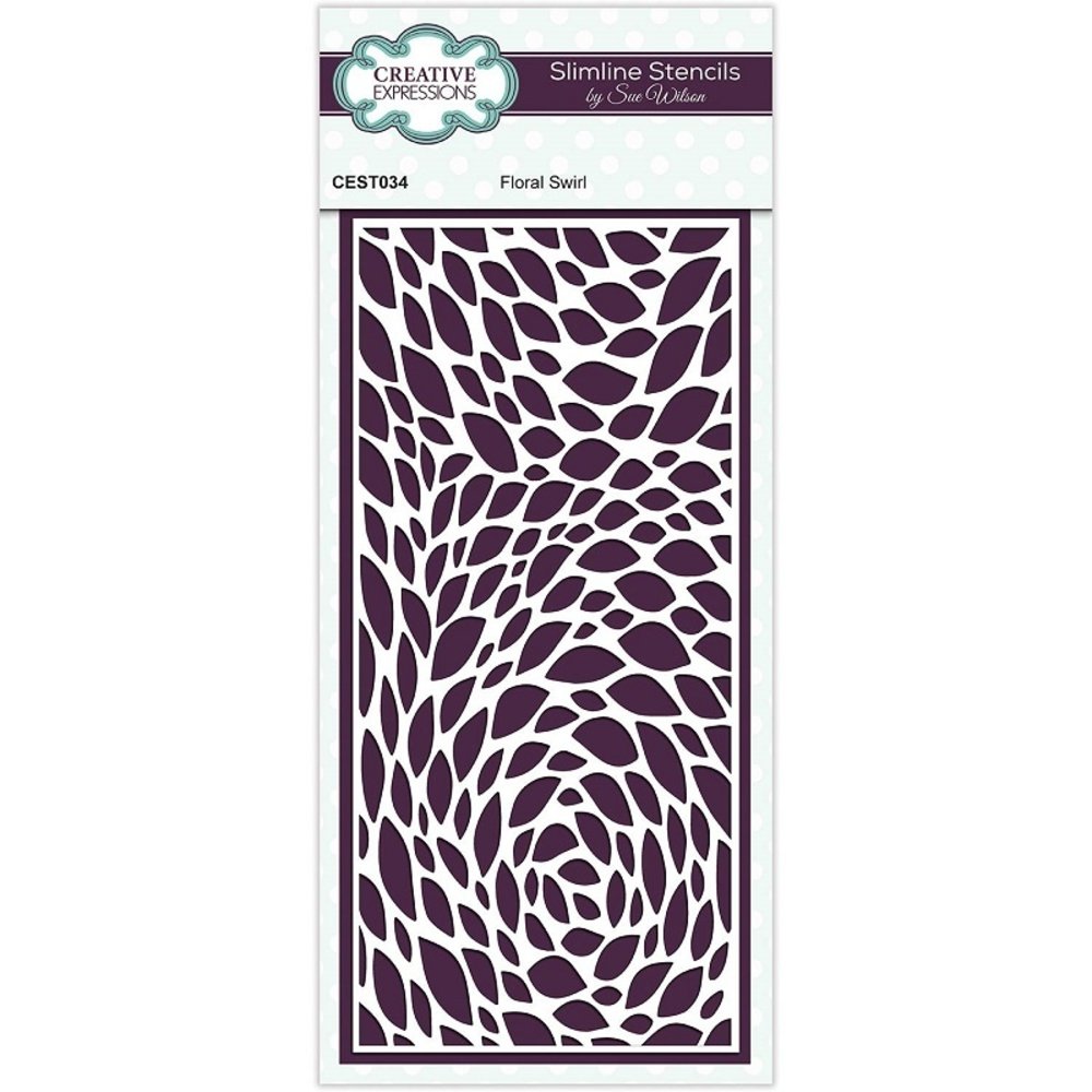 Creative Expressions Sue Wilson Stencil Slimline Floral Swirl (CEST034) (OUTLET) Creative Expressions Sue Wilson Stencil Slimline Floral Swirl (CEST034) (OUTLET)