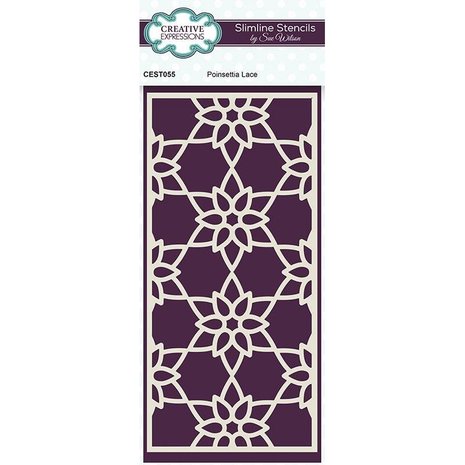 Creative Expressions Sue Wilson Stencil Slimline Poinsettia Lace (CEST055) (OUTLET)