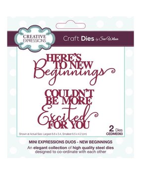 Creative Expressions Sue Wilson Craft Die Mini Expressions Duos New Beginnings (CEDME093) (OUTLET)