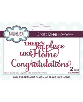 Creative Expressions Sue Wilson Craft Die Mini Expressions Duos No Place Like Home (CEDME092) (OUTLET)
