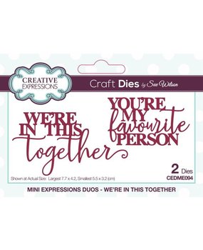 Creative Expressions Sue Wilson Craft Die Mini Expressions Duos We're In This Together (CEDME094) (OUTLET)