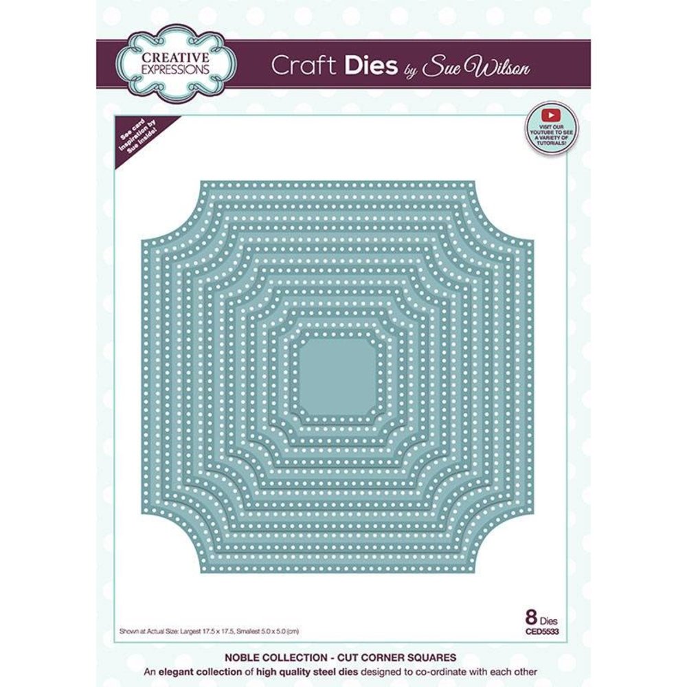 Creative Expressions Sue Wilson Craft Die Noble Collection Cut Corner Squares (CED5533) (OUTLET) Creative Expressions Sue Wilson Craft Die Noble Collection Cut Corner Squares (CED5533) (OUTLET)