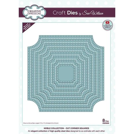 Creative Expressions Sue Wilson Craft Die Noble Collection Cut Corner Squares (CED5533) (OUTLET) Creative Expressions Sue Wilson Craft Die Noble Collection Cut Corner Squares (CED5533) (OUTLET)