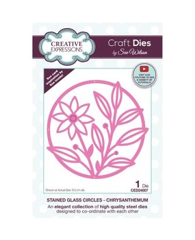 Creative Expressions Sue Wilson Craft Die Stained Glass Circles Chrysanthemum (CED24007) (OUTLET)