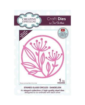Creative Expressions Sue Wilson Craft Die Stained Glass Circles Dandelion (CED24008) (OUTLET)