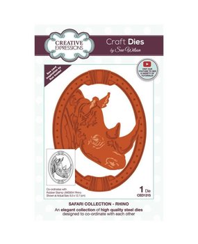 Creative Expressions Sue Wilson Craft Die Safari Collection Rhino (CED1315) (OUTLET)