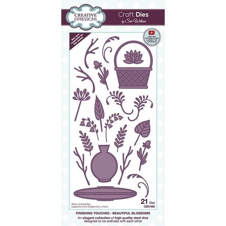 Creative Expressions Sue Wilson Craft Die Finishing Touches Beautiful Blossoms (CED1535) (OUTLET)