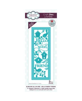 Creative Expressions Sue Wilson Craft Die Slimline All-In-One Hello Sweet Friend (CED1268) (OUTLET)