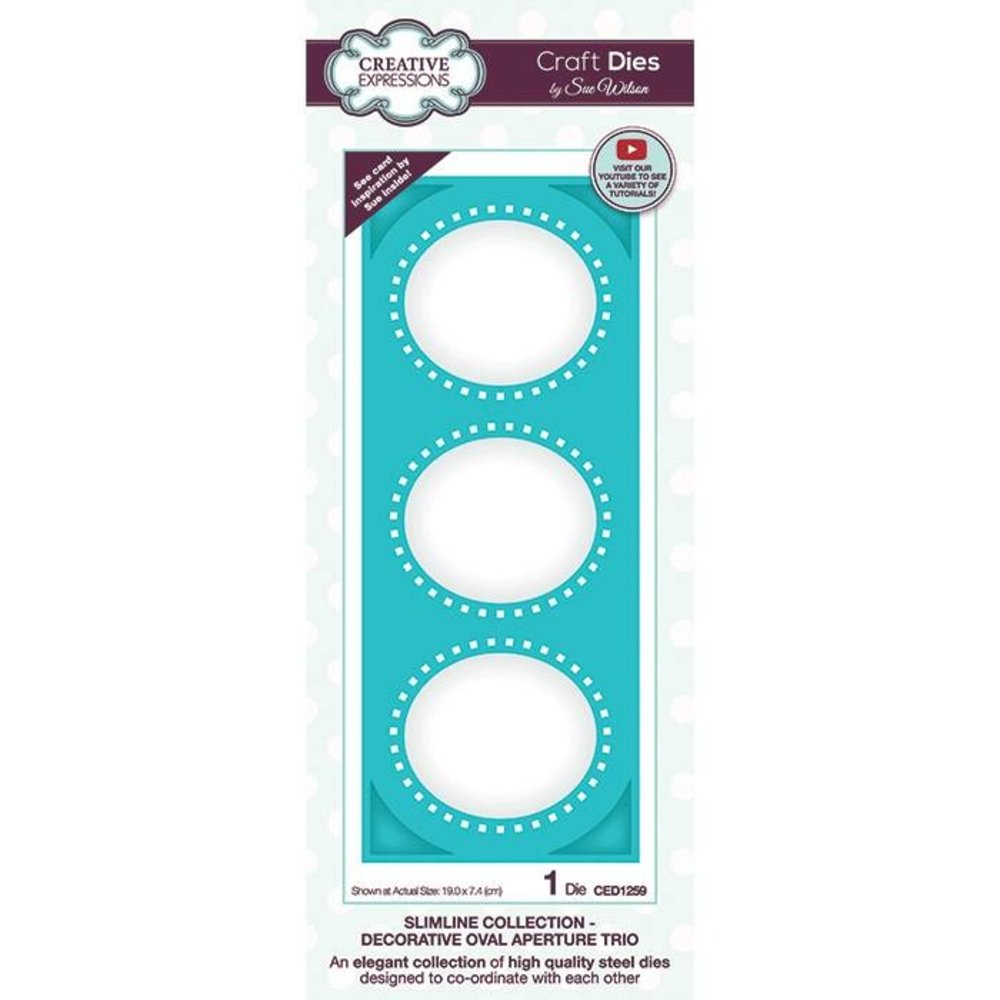 Creative Expressions Sue Wilson Craft Die Slimline Collection Aperture Trio Decorative Oval (CED1259) (OUTLET) Creative Expressions Sue Wilson Craft Die Slimline Collection Aperture Trio Decorative Oval (CED1259) (OUTLET)