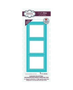 Creative Expressions Sue Wilson Craft Die Slimline Collection Aperture Trio Decorative Rectangle (CED1256) (OUTLET)