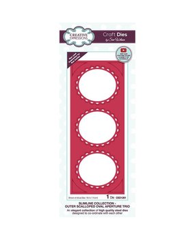 Creative Expressions Sue Wilson Craft Die Slimline Collection Aperture Trio Outer Scalloped Oval (CED1261) (OUTLET)