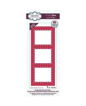 Creative Expressions Sue Wilson Craft Die Slimline Col. Aperture Trio Outer Scalloped Rectangle (CED1264) (OUTLET)