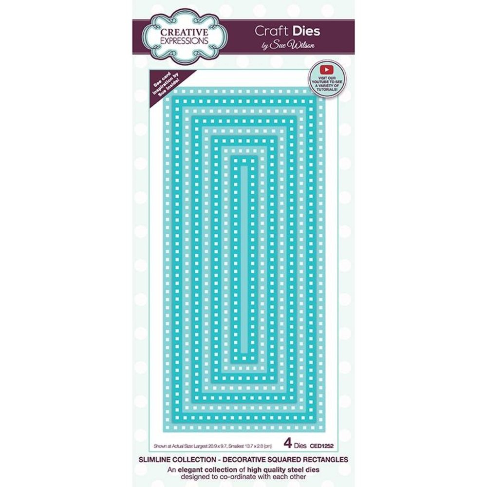 Creative Expressions Sue Wilson Craft Die Slimline Collection Decorative Squared Rectangles (CED1252) (OUTLET) Creative Expressions Sue Wilson Craft Die Slimline Collection Decorative Squared Rectangles (CED1252) (OUTLET)
