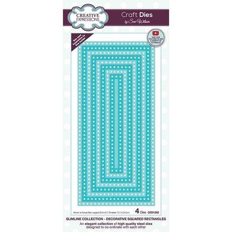 Creative Expressions Sue Wilson Craft Die Slimline Collection Decorative Squared Rectangles (CED1252) (OUTLET) Creative Expressions Sue Wilson Craft Die Slimline Collection Decorative Squared Rectangles (CED1252) (OUTLET)