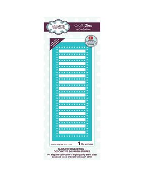 Creative Expressions Sue Wilson Craft Die Slimline Collection Decorative Squared Stripes (CED1255) (OUTLET)