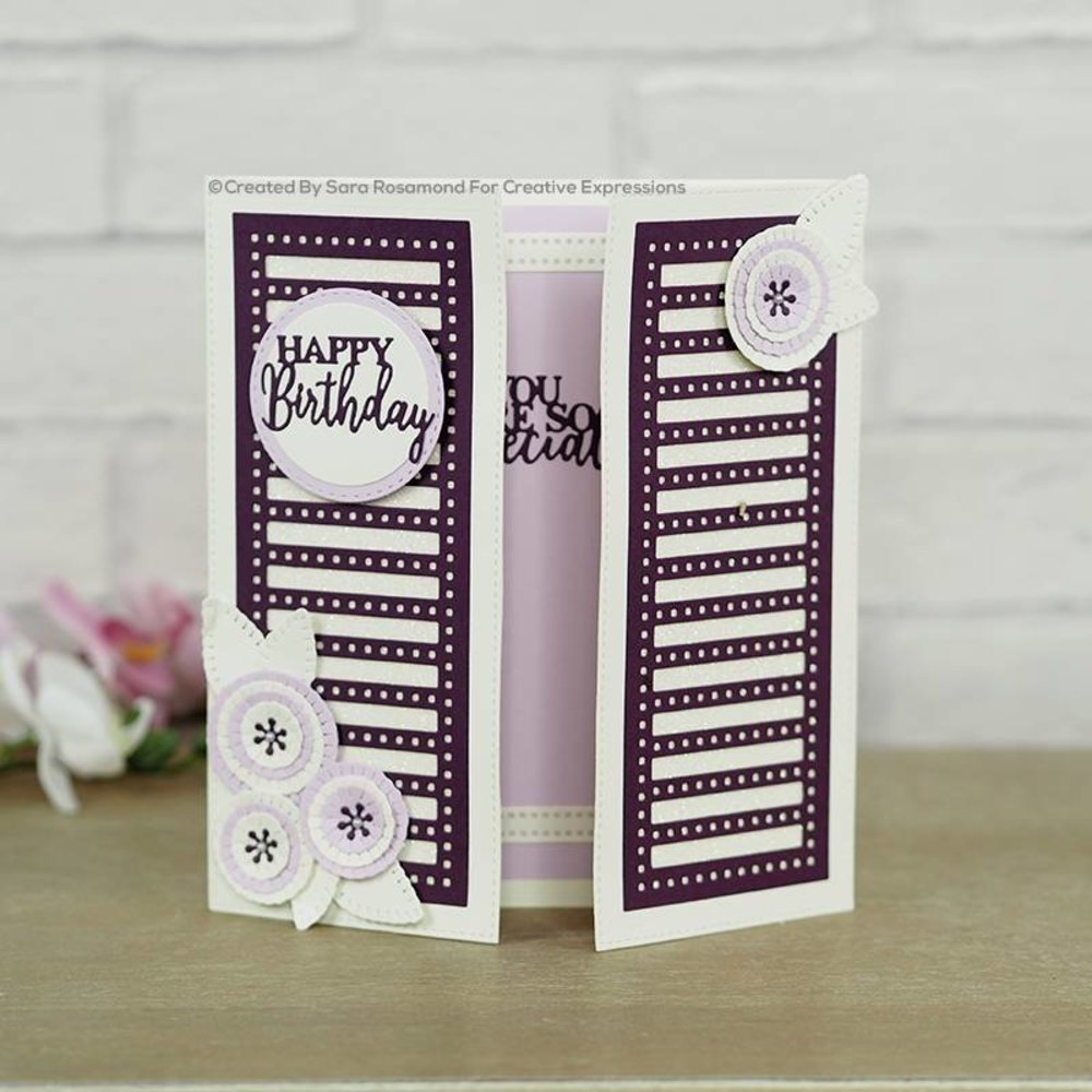 Creative Expressions Sue Wilson Craft Die Slimline Collection Decorative Squared Stripes (CED1255) (OUTLET)