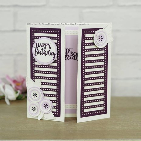 Creative Expressions Sue Wilson Craft Die Slimline Collection Decorative Squared Stripes (CED1255) (OUTLET)