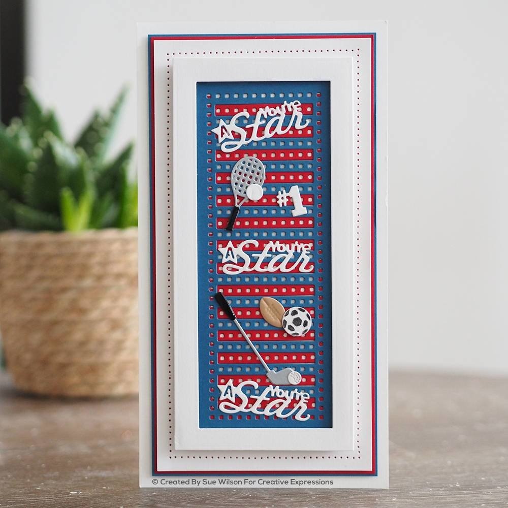 Creative Expressions Sue Wilson Craft Die Slimline Collection Decorative Squared Stripes (CED1255) (OUTLET)