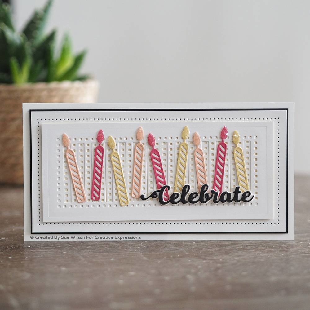 Creative Expressions Sue Wilson Craft Die Slimline Collection Decorative Squared Stripes (CED1255) (OUTLET)