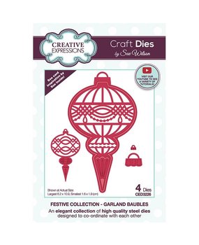 Creative Expressions Sue Wilson Craft Die Festive Collection Garland Baubles (CED3226) (OUTLET)