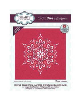 Creative Expressions Sue Wilson Craft Die Festive Collection Layered Snowflake Background (CED3215) (OUTLET)