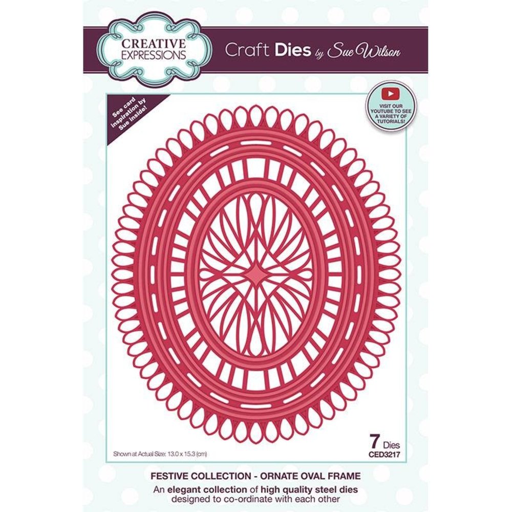 Creative Expressions Sue Wilson Craft Die Festive Collection Ornate Oval Frame (CED3217) (OUTLET)