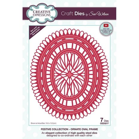 Creative Expressions Sue Wilson Craft Die Festive Collection Ornate Oval Frame (CED3217) (OUTLET)