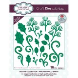 Creative Expressions Sue Wilson Craft Die Festive Collection Pine and Holly Spray (CED3218) (OUTLET)