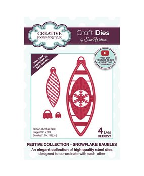 Creative Expressions Sue Wilson Craft Die Festive Collection Snowflake Baubles (CED3227) (OUTLET)