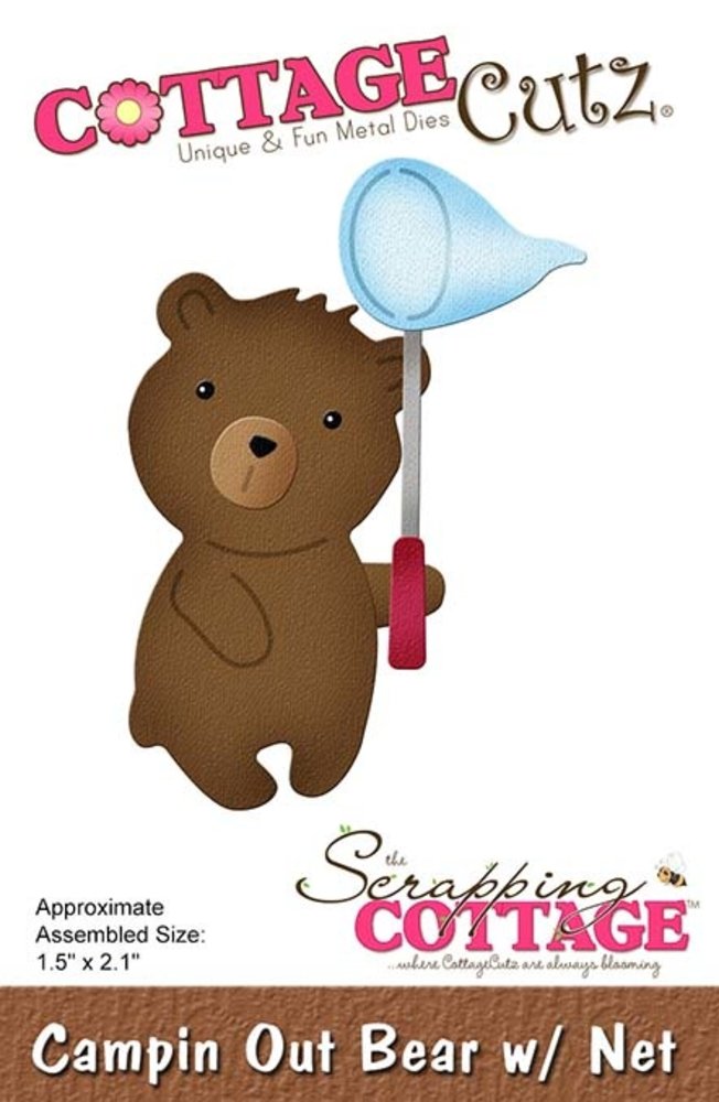 Scrapping Cottage Campin Out Bear w/ Net (CC-932) (OUTLET)