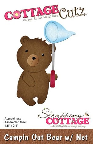 Scrapping Cottage Campin Out Bear w/ Net (CC-932) (OUTLET)