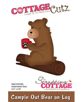 Scrapping Cottage Campin Out Bear on Log (CC-930) (OUTLET)