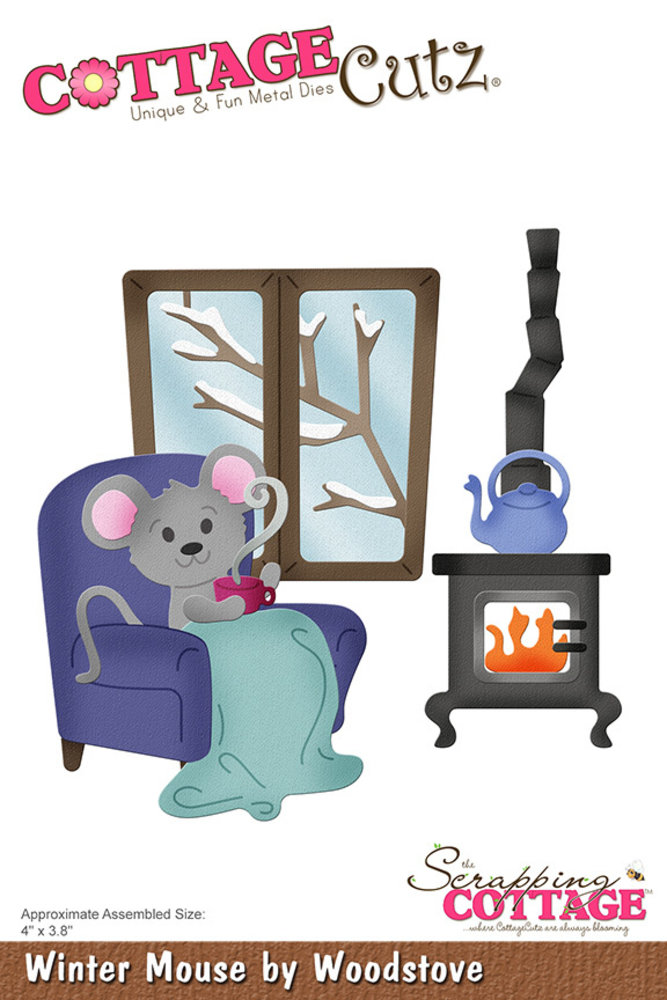 Scrapping Cottage Winter Mouse by Woodstove (CC-968) (OUTLET)