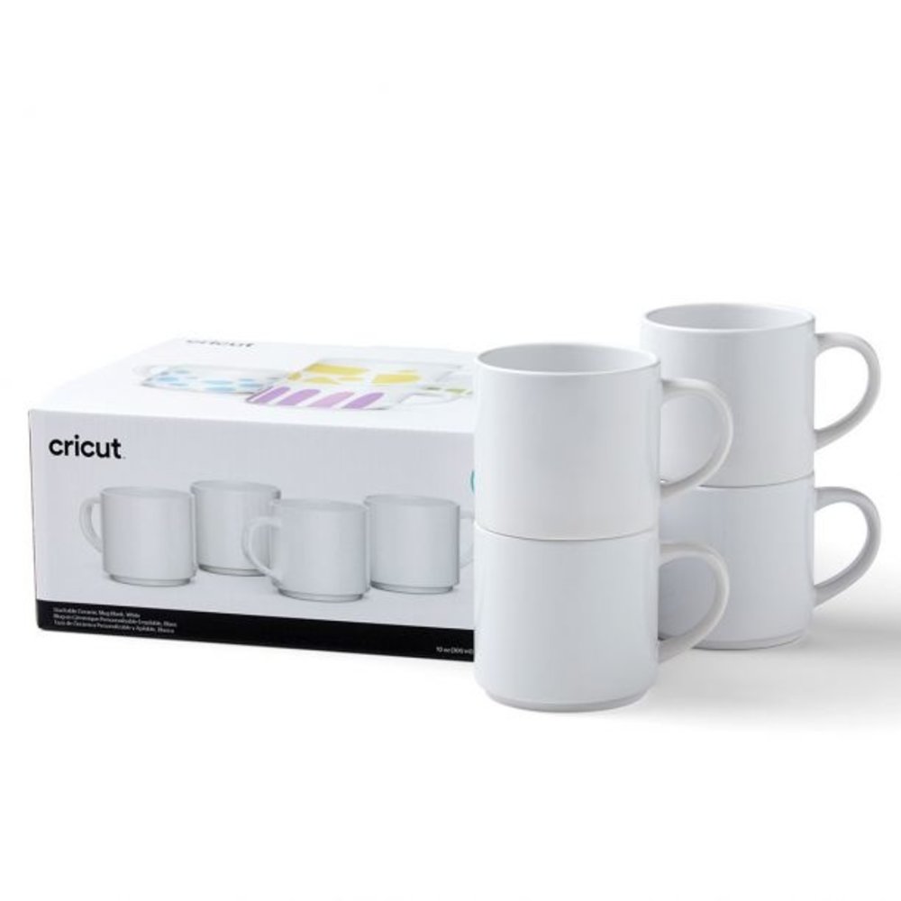 Cricut Ceramic Mug Blank White Stackable 300ml (4pcs) (2009392)