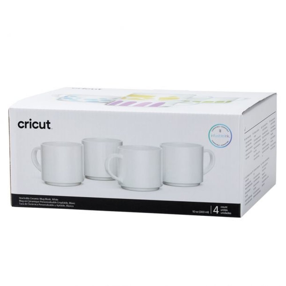 Cricut Ceramic Mug Blank White Stackable 300ml (4pcs) (2009392)