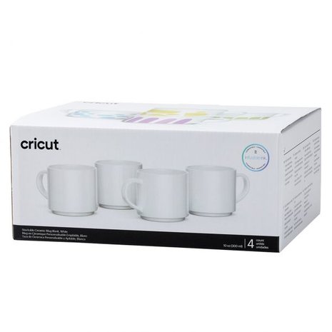 Cricut Ceramic Mug Blank White Stackable 300ml (4pcs) (2009392)