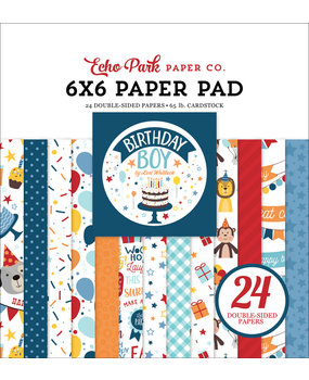 Echo Park Birthday Boy 6x6 Inch Paper Pad (BIB263023) (DISCONTINUED) Echo Park Birthday Boy 6x6 Inch Paper Pad (BIB263023) (DISCONTINUED)