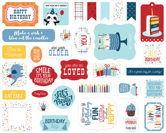 Echo Park Birthday Boy Ephemera (BIB263024) (DISCONTINUED) Echo Park Birthday Boy Ephemera (BIB263024) (DISCONTINUED)