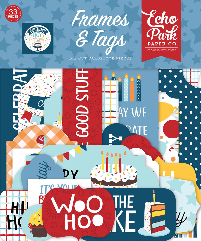 Echo Park Birthday Boy Frames & Tags (BIB263025) (DISCONTINUED)